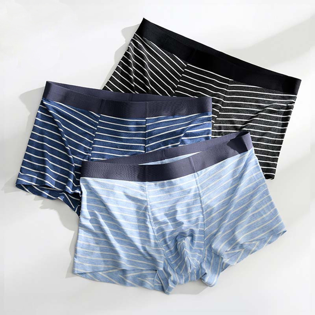 Boxer Shorts Modal - Мужские мягкие полосатые трусы-боксеры с U-образным