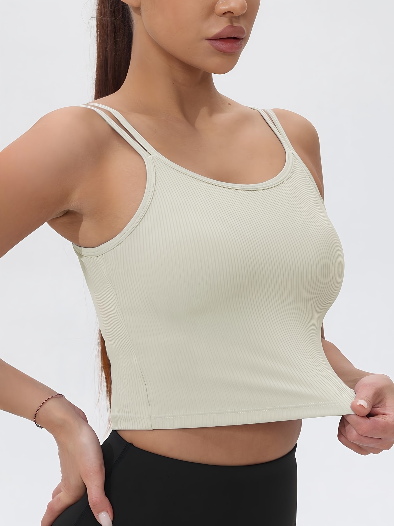 Tank Top Ribbed - Женская укороченная спортивная майка без рукавов